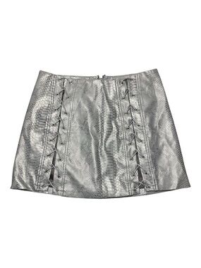 NAKED WARDROBE Faux-Snake Lace-Up Mini Skirt